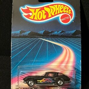 1986 Vintage Hot Wheels NEW Split Window ‘63 No. 3983 Corvette Black Toy Car